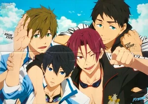 poster promo Free Iwatobi Swim Club Aldnoah zero anime Haruka Makoto Rin Slaine - Picture 1 of 2