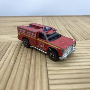 1974 Mattel Hot Wheels Redline Red Emergency Unit First Aid Oxygen Hong Kong Toy - Picture 1 of 3