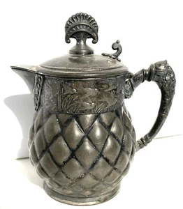 Vintage Creamer Ornate Birds Rockford Silver Co. con tapa con bisagras - Imagen 1 de 7