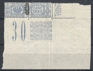 1945 LUOGOTENENZA PACCHI POSTALI 30 CENT LUSSO ANGOLO DI FOGLIO MNH ** - RR10742 - Foto 1 di 1
