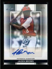 JADEN BROWN 2018 LEAF PERFECT GAME NATIONAL BLACK SHIMMER AUTO RC #1/1 AN4279