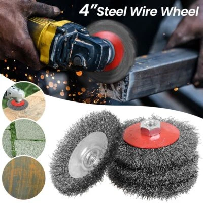4Tlg Stahlbürste Winkelschleifer Drahtbürste Kegelbürste Rundbürste M14 Für Flex - Bild 1 von 4