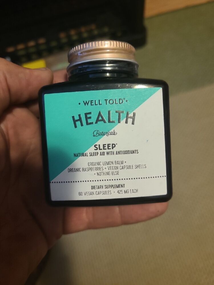 Well Told Health Botanicals Natural Sleep Aid 425mg 60 Capsules, EXP 02/2024