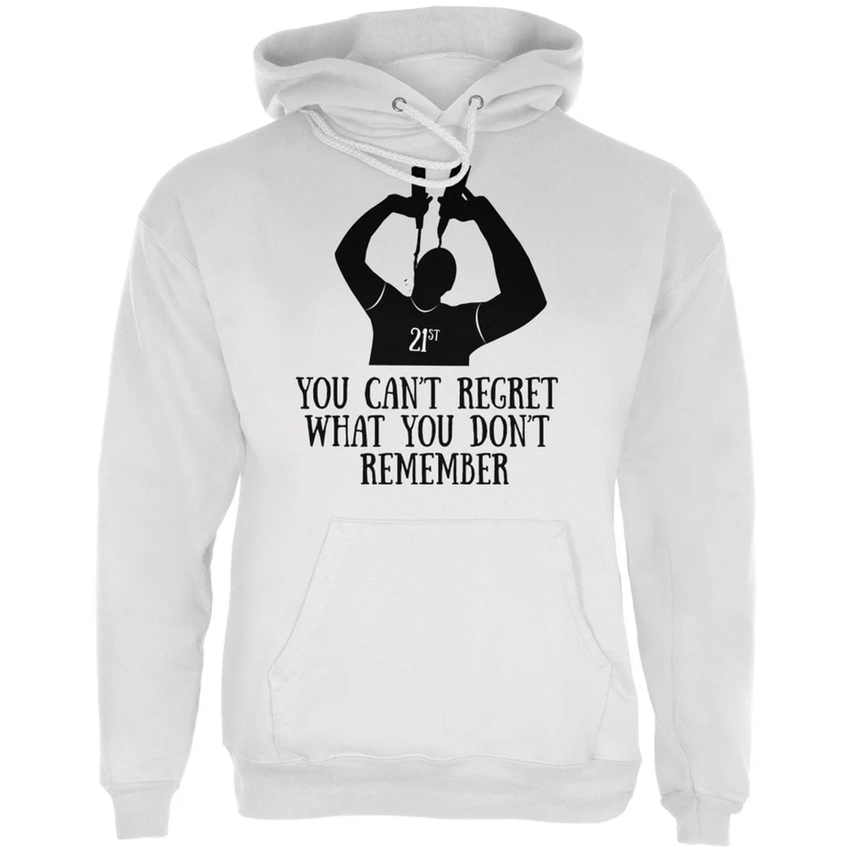 Sudadera con capucha blanca para adulto Can't Regret 21 cumpleaños Foto 1 de 1