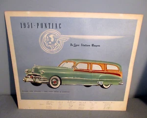 1951 PONTIAC DELUXE STATION WAGON- DEALERSHIP SHOWROOM POSTER-ORG PRINT-20" - Picture 1 of 8