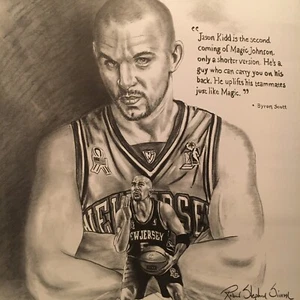 JASON KIDD poster print - NEW JERSEY NETS basketball - ROBERT STEPHEN SIMON art - Picture 1 of 4