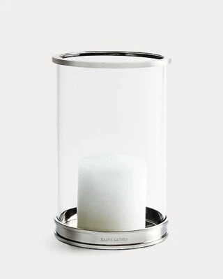VTG Ralph Lauren Modern Hurricane Lamp - Candle Holder - Early Edition - Silver - Image 1 of 4