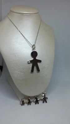 COLLANA CIONDOLO BEBE' BIMBO DONNA ARGENTO  LISCIO CON  ZIRCONE 5 MISURE - Immagine 1 di 4