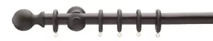 Universal 28mm Diameter x 300 cm (10ft) Wooden Curtain Pole DARK WALNUT - Foto 1 di 1