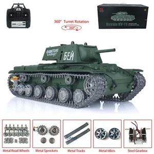 Henglong 1/16 Sowjetischen KV-1 RC Tank Customized 3878 Metallspuren Räder 360° - Bild 1 von 12