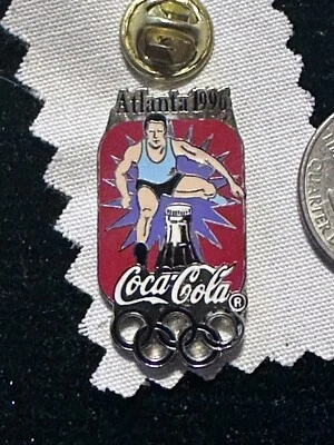 Atlanta 1996 Coca-Cola Bottle and Hurdles Olympic Pin Event Pin Track - Image 1 of 4