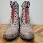 FREEBIRD By Steven LIVERPOOL Gray Smoke Lace Up Distressed Leather Boots Size 8