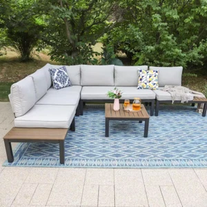 6‑Piece Steel Patio Conversation Set with Coffee Table - Picture 1 of 11