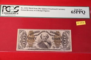 Fr-1331 50c Fractional currency, third issue PCGS 65 PPQ GEM - Picture 1 of 3