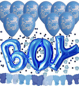 BABY BOY SET-  38 Teile Shower Party Deko Junge Geburt Babyparty 1. Geburtstag