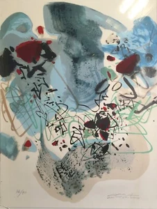 Chu Teh-Chun 1920-2014 Abstraction Lithographie signée /série Olympic Centennial - Photo 1/4