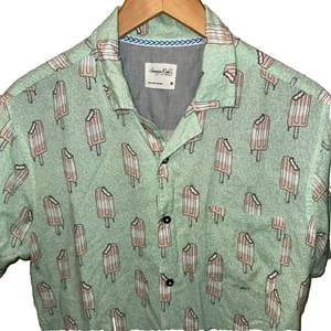 Sovereign Code Shirt Mens M Shoreline Creamsicle Popsicle Partymint Green Rayon - Picture 1 of 8