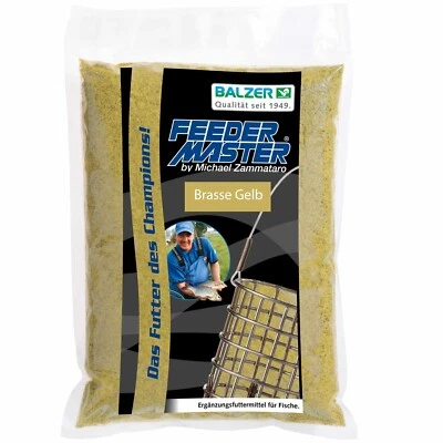 (5,99€/1kg) Balzer Michael Zammataro’s Feedermaster Futter Brasse gelb – 1kg Fee - Bild 1 von 3