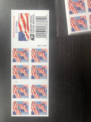 First Class Flag USPS Postage Stamps-Book Of 20 Cover