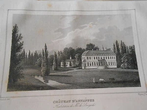 Gravure sur acier 1838 - Chateau d'Annappes  Dpt du Nord - Imagen 1 de 1