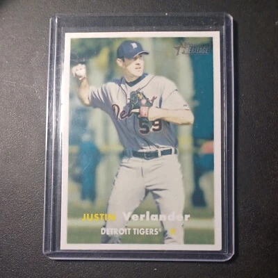 2006 Topps Heritage Justin Verlander RC Detroit Tigers #461  - Image 1 of 2