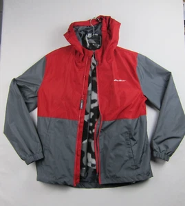 Eddie Bauer Youth L (14/16) 3 in 1 Lightweight Hooded Jacket Camo Red Lining Inc - Picture 1 of 12