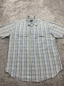 Volcom Shirt Men Large Gray Plaid Short Sleeve Snap Button Up Skater Vtg 90s Y2K - Picture 1 of 8