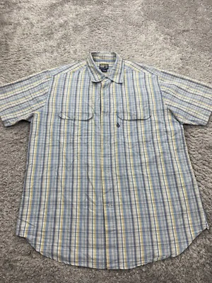 Volcom Shirt Men Large Gray Plaid Short Sleeve Snap Button Up Skater Vtg 90s Y2K - Image 1 of 4