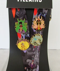 Juego de cordones y 4 pines Disney Loungefly Villains NUEVO - Imagen 1 de 7