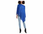 In2 By Incashmere Womens One Size Blue 100 Cashmere Topper Shawl Poncho Wrap
