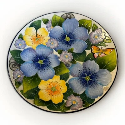 Blue Sky 2004 J.McCall prato/tigela borboleta floral levantada padrão em relevo 11,5" - Imagem 1 de 4