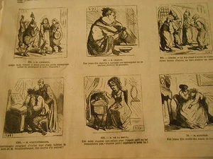 Vignettes 1867 Charlemagne essayant d'écrire le nom de Schutzenberger caricature - Foto 1 di 2