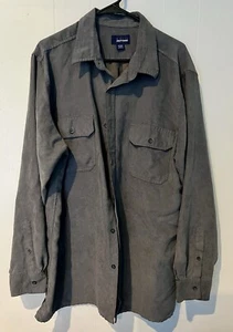 Basic Editions Soft Mens XLT Long Sleeves Button Down Collared Shirt Gray - Picture 1 of 4