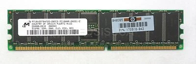 512MB 184pin PC1600 ECC DDR DIMM MT18VDDT6472G-202C3 - Image 1 of 4