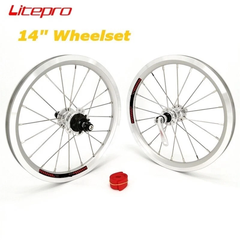 14inch BYA412 Folding Bike Wheelset 74/85mm Bearing Hub Double Wall Rims 20Holes - Image 1 of 4