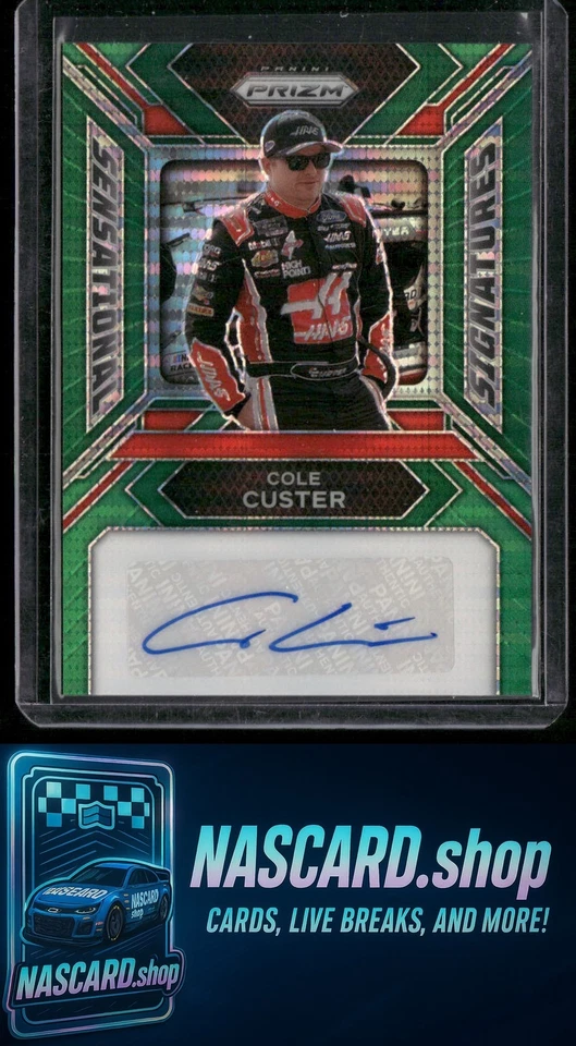 2024 Panini Prizm #SS-CCR Cole Custer Sensational Signatures Green Pulsar #/10 - Image 1 of 2