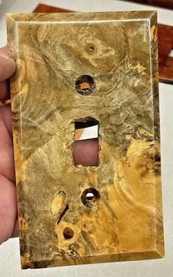 WOW! Cubierta de placa de salida de interruptor estilo palanca de grano de madera vintage eléctrica U Foto 1 de 4