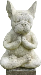 Meditierende Französische Bulldogge Figur, Zen Yoga Hund Buddha Statue, Deko Colle - Bild 1 von 12