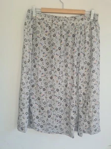 FatFace Floral Midi Skirt UK 14 Ivory Boho Elasticated Waist Comfy Fit - Picture 1 of 8