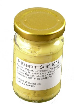 Gourmet 7-Kräuter Senf 100ml | Würzpaste, Mostrich, Aufstrich, Dip, Salatsauce - Bild 1 von 3