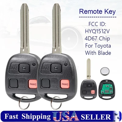 2 Reemplazo Para 2003 2004 2005 2006 2007 Toyota Land Cruiser Mando a Distancia Llavero 3B Foto 1 de 4