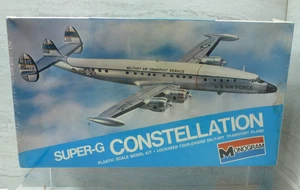 Vintage 1975 Monogram 1:134 Super-G Constellation Aircraft Model Kit Sealed NOS - Picture 1 of 5