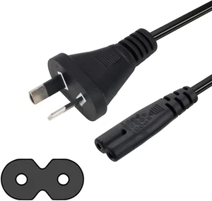 2 Pin Core Figure 8 IEC-C7 AC Power Cord Cable Lead AU Plug Notebook, Laptop,... - Picture 1 of 12