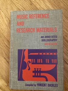 MUSIC REFERENCE and Research Materials Annotated Bibliography Book Duckles 2nd - Imagen 1 de 11