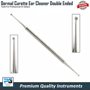 Instrumentos de laboratorio dermatólogo limpiador de cera de oído zorro cureta dérmica extremo D - Imagen 1 de 5
