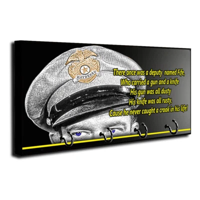 Departamento del Sheriff Barney Fife Mayberry Adjunto Soporte para correa de perro para colgador de llaves de madera Foto 1 de 4