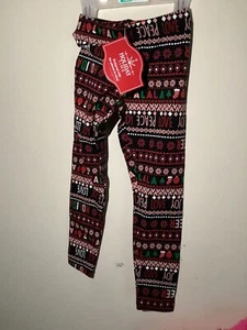 Girls Christmas Print Legging Icon Black Sz Xs (4-5) Joy Cheer Falala Peace Love - Picture 1 of 2