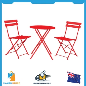 Indoor/Outdoor 3-Piece Foldable Bistro Set, Folding Outdoor Patio Furniture S - Picture 1 of 8