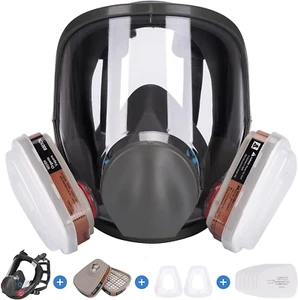 Reusable Full Face Respirator, Gas Cover Organic Vapor Mask and Anti-fog,Dust... - Picture 1 of 12