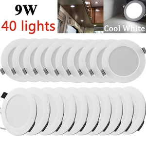 40X 9W LED Panel Ceiling Lights Recessed Down Lamps Home Kitchen Fixtures 6000K - Picture 1 of 11